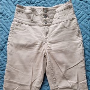 Tan high waist skinny jeans